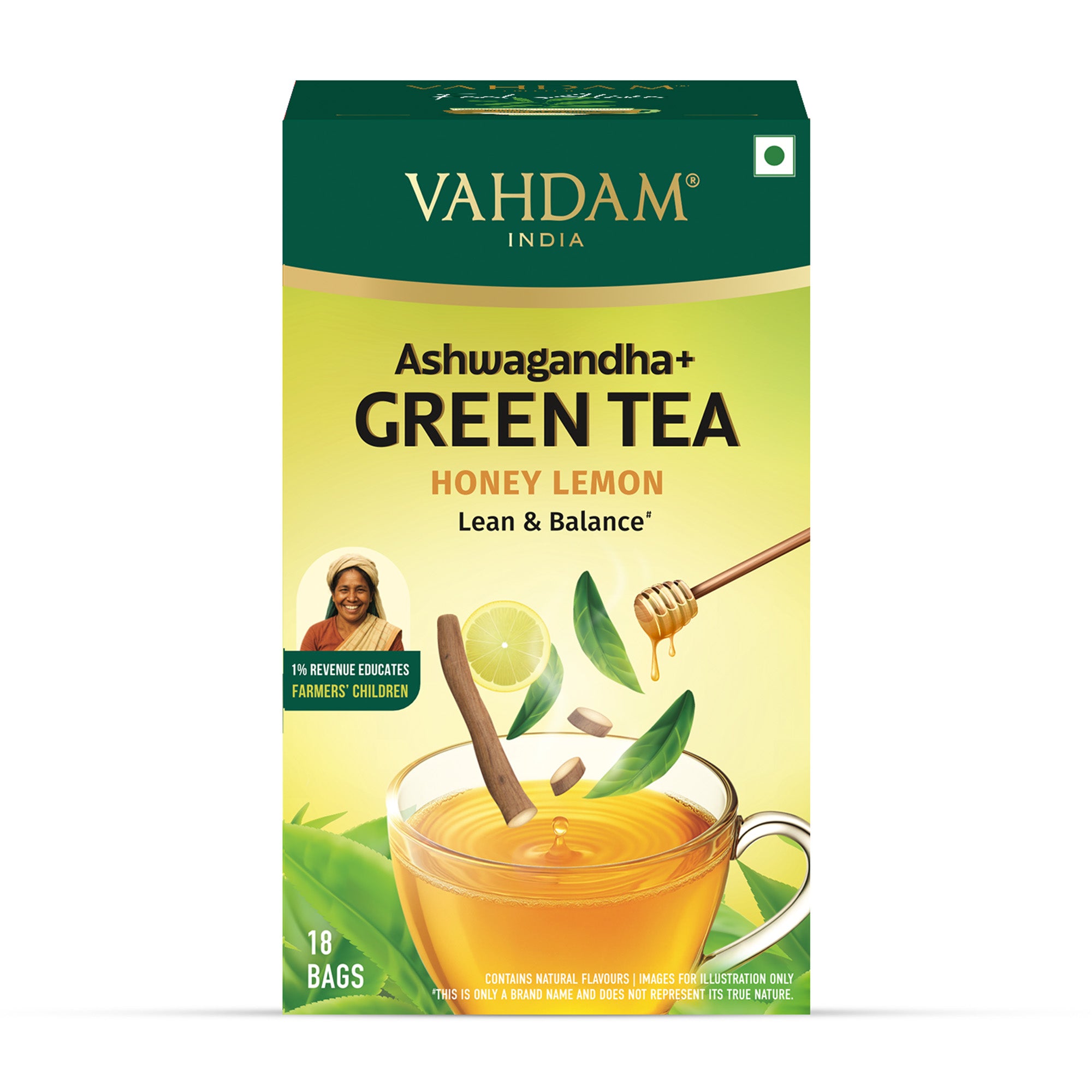 Ashwagandha+ Honey Lemon Green Tea 18 TB
