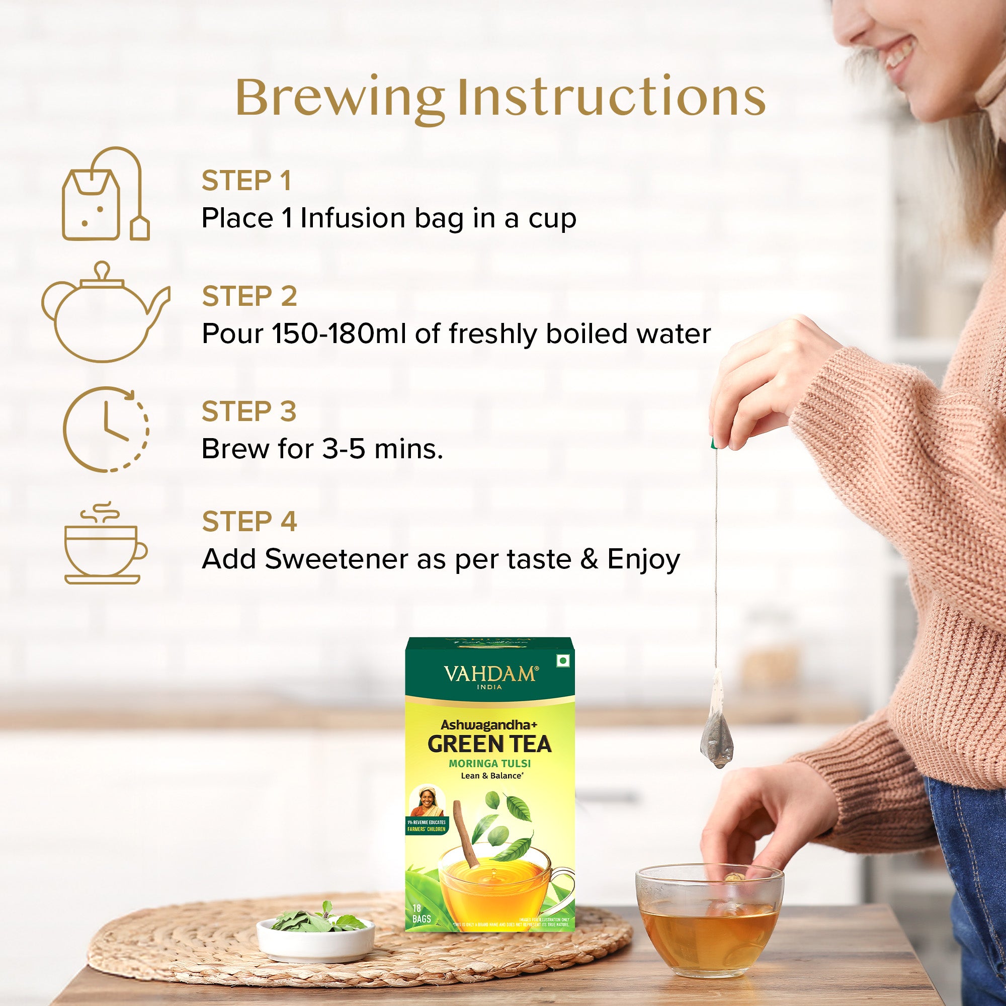 Wellness Starter Kit - 3 Green Teas + 1 Cup & Saucer