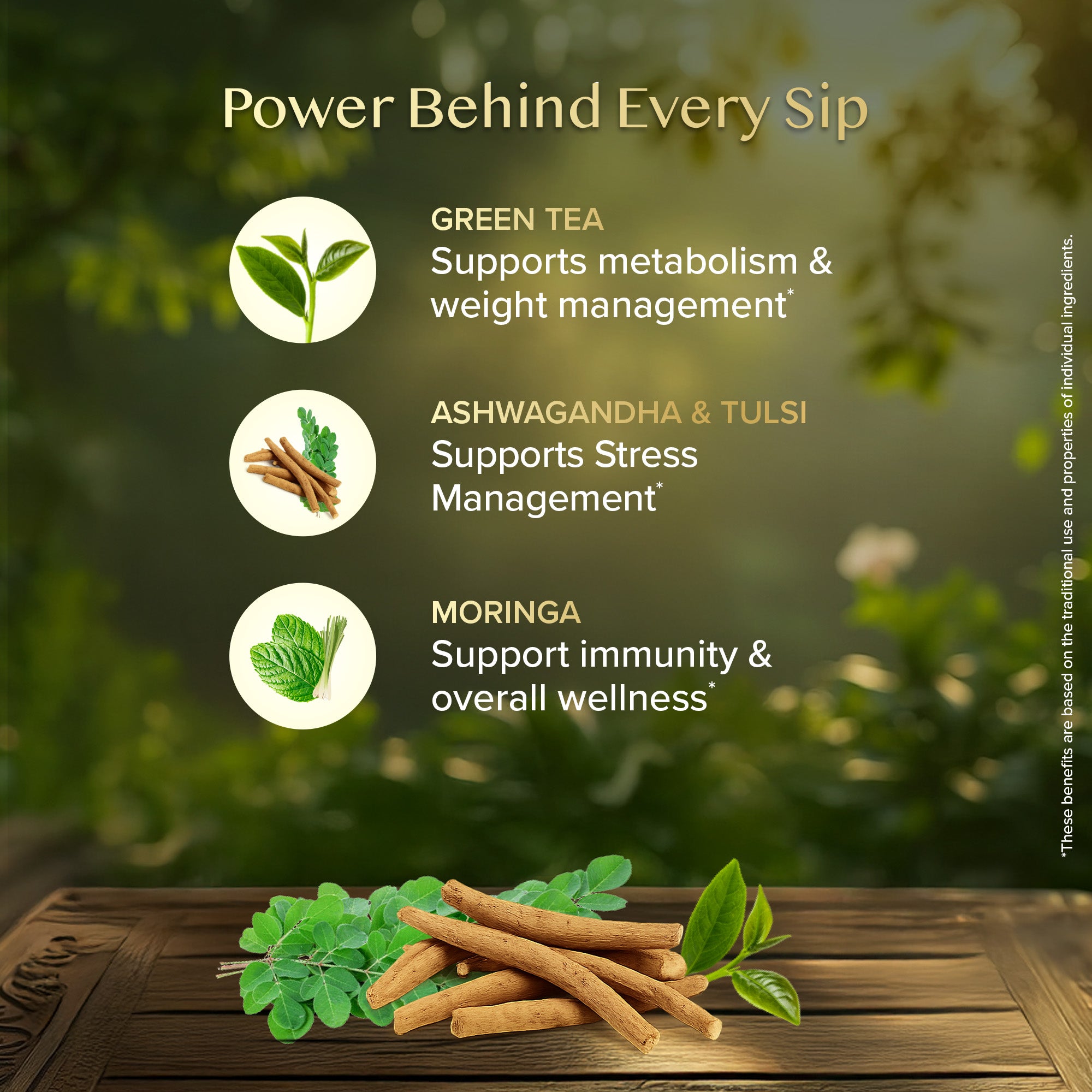 Ashwagandha+ Moringa Tulsi Green Tea 18 TB