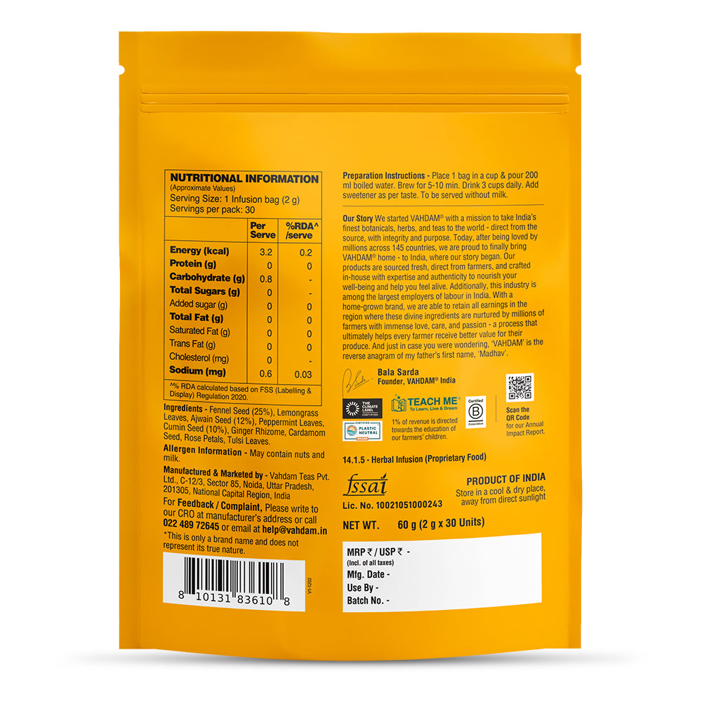 Bloat Ease Herbal Infusion - For Healthy Digestion
