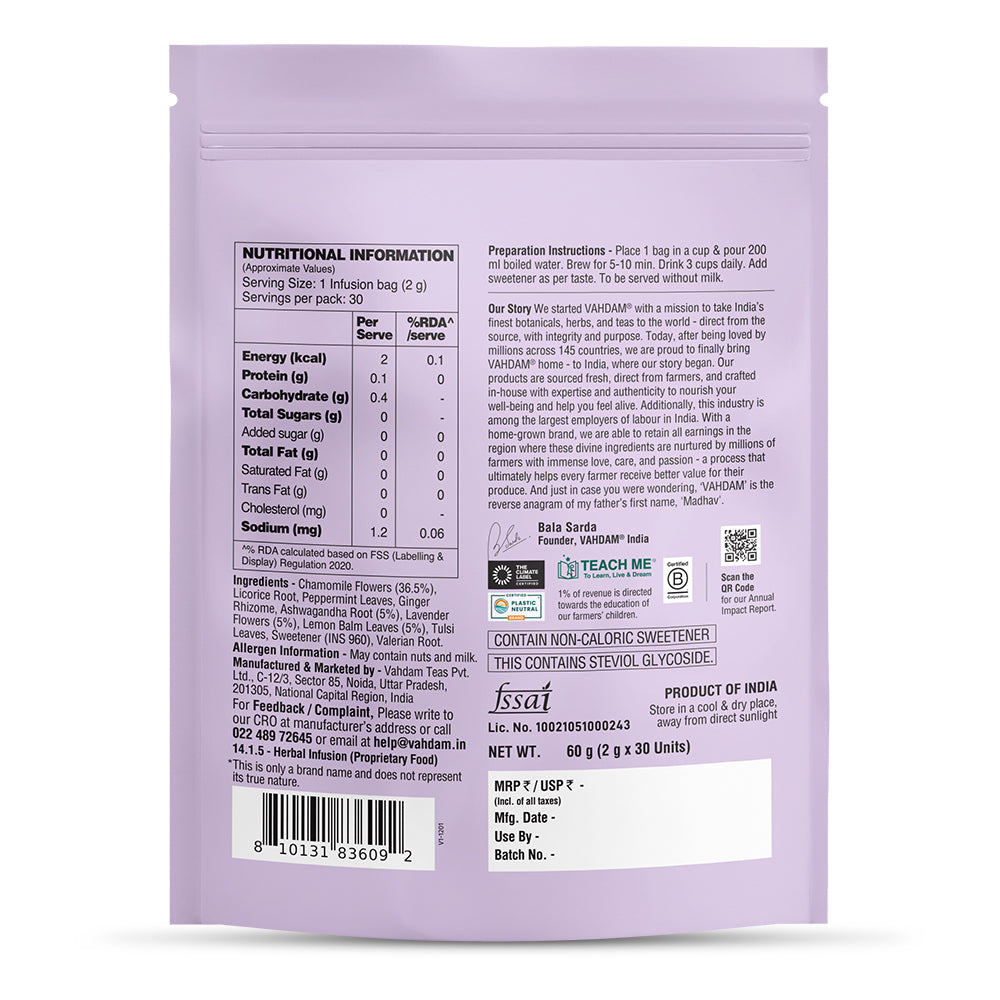 Restful Sleep Herbal Infusion - For Calming Mind
