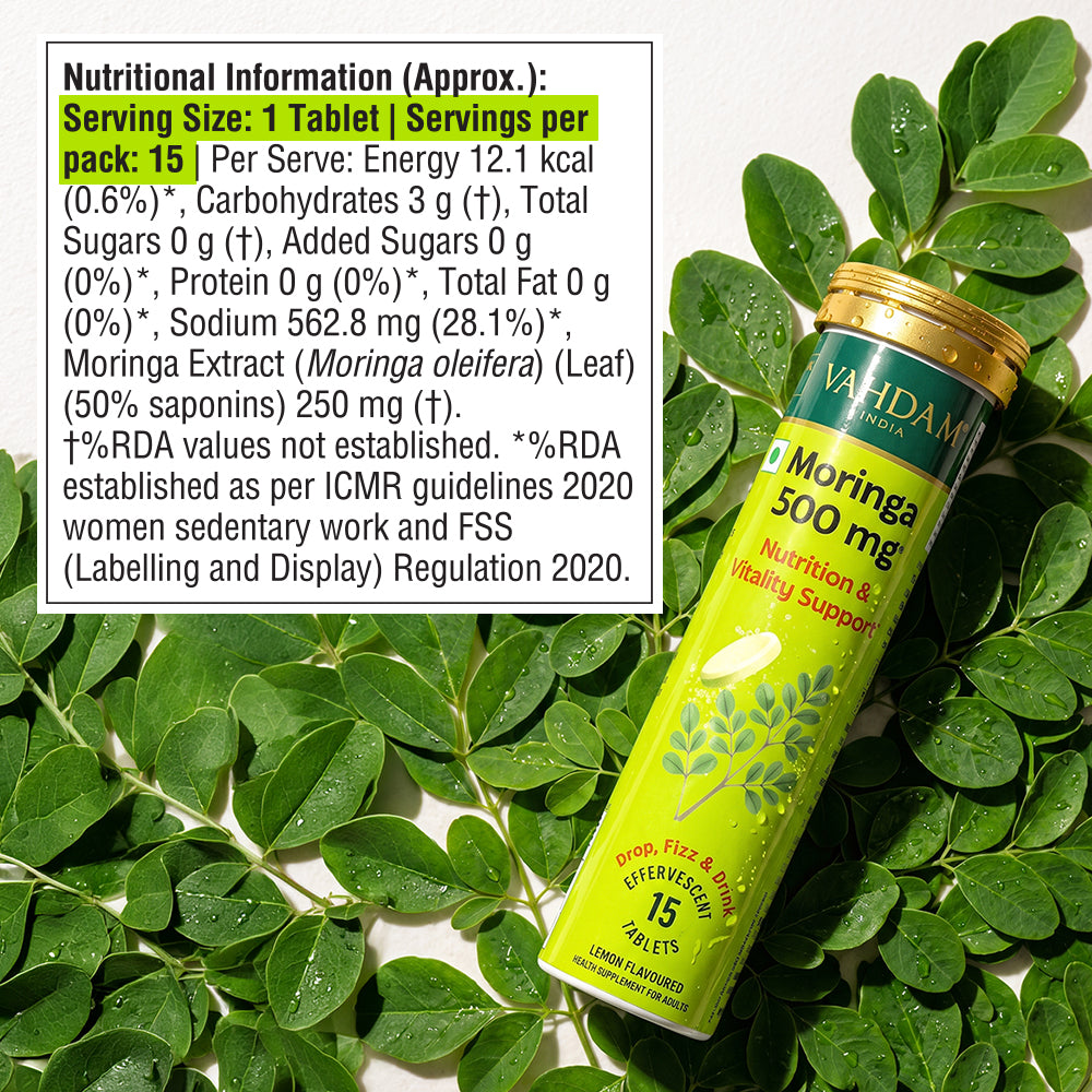 Moringa Effervescent 500mg - For Everyday Nutrition & Vitality