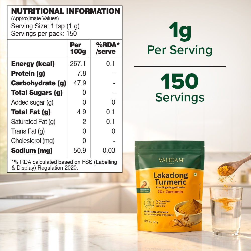 Lakadong Turmeric Powder 150g – For Joint Comfort & Daily Immunity