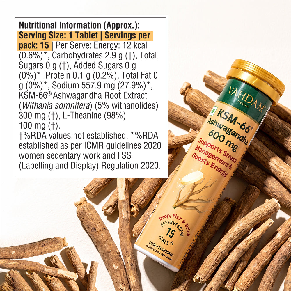 KSM-66® Ashwagandha Effervescent : For Stress Management
