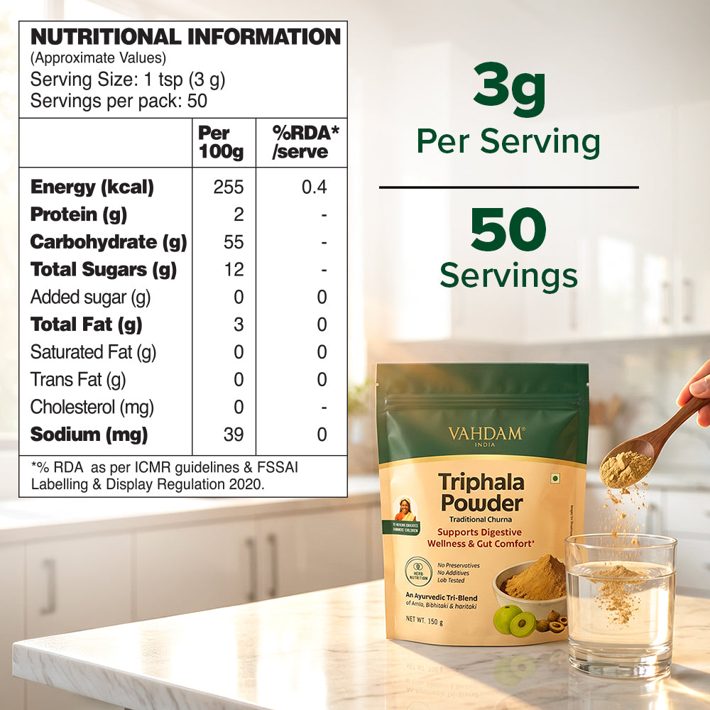 Triphala Powder 150 g - For Gut Health & Digestive Wellness