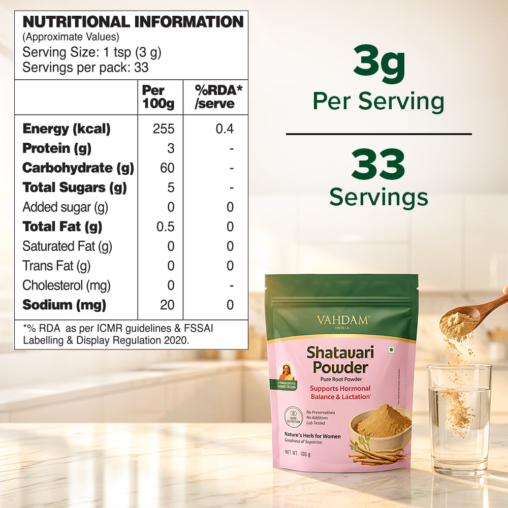 Shatavari Powder 100 g - For Women’s Hormonal Wellness & Vitality