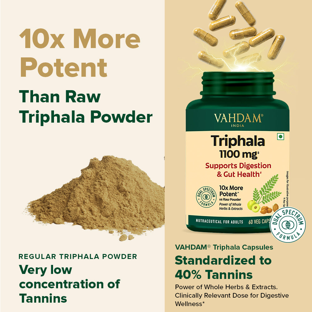 Triphala Capsules 1100mg - For Improved Gut Health
