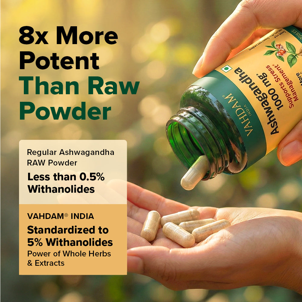 Ashwagandha Capsules 1000mg - For Stress Relief