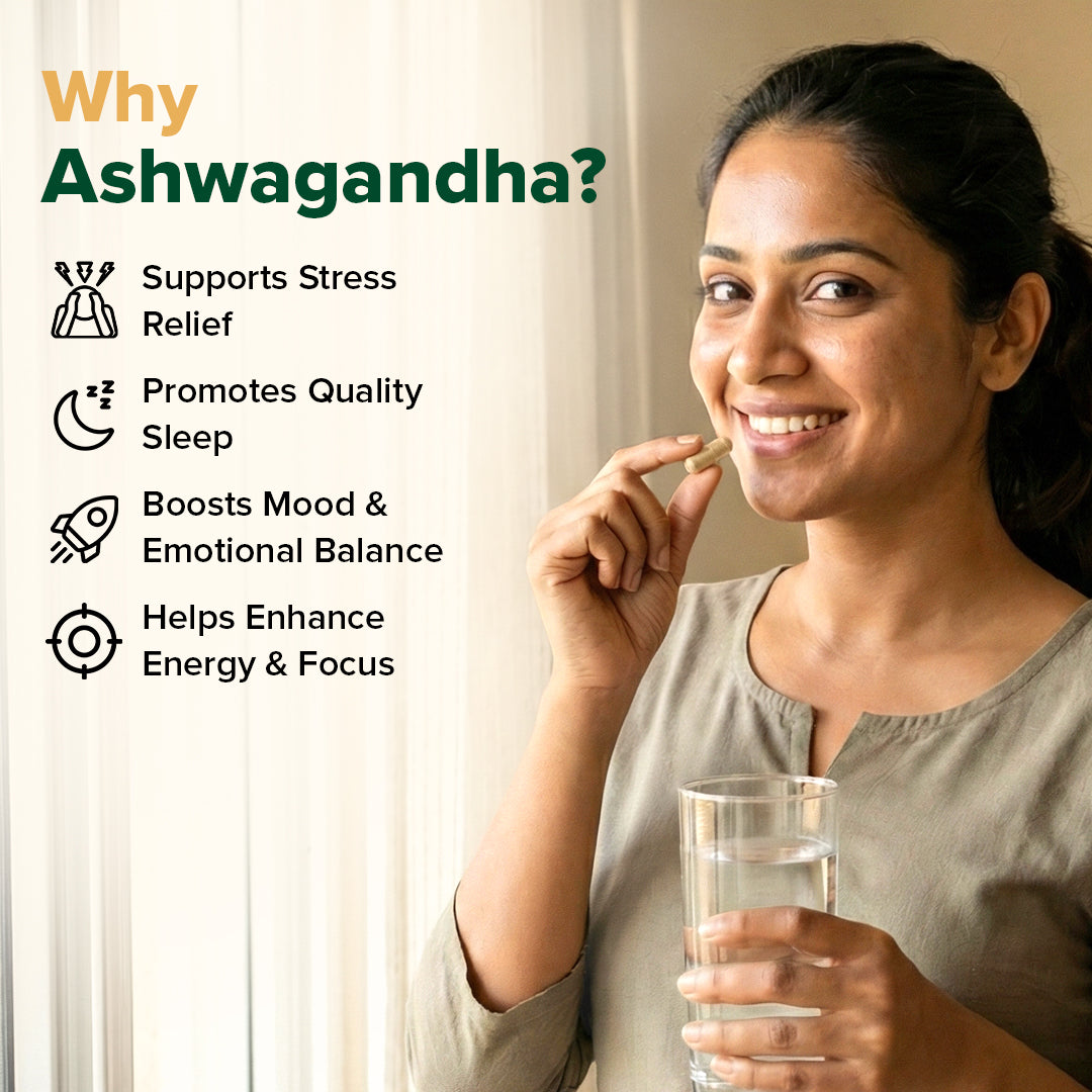 Ashwagandha Capsules 1000mg - For Stress Relief