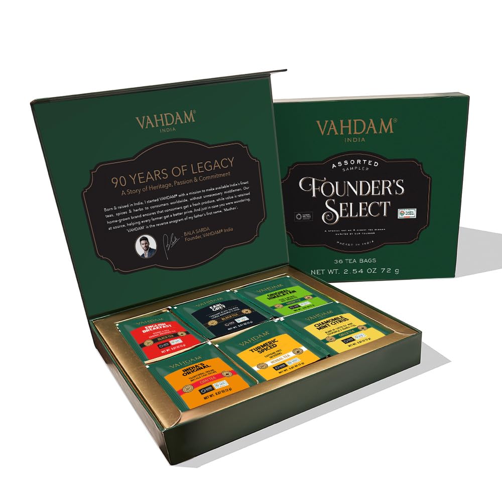 Founder's Select, Assorted Tea Bags | 6 Variants, 36 Count