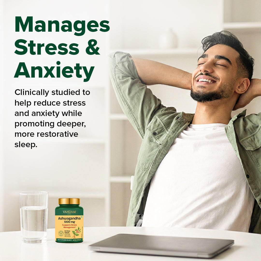 Ashwagandha Capsules 1000mg - For Stress Relief