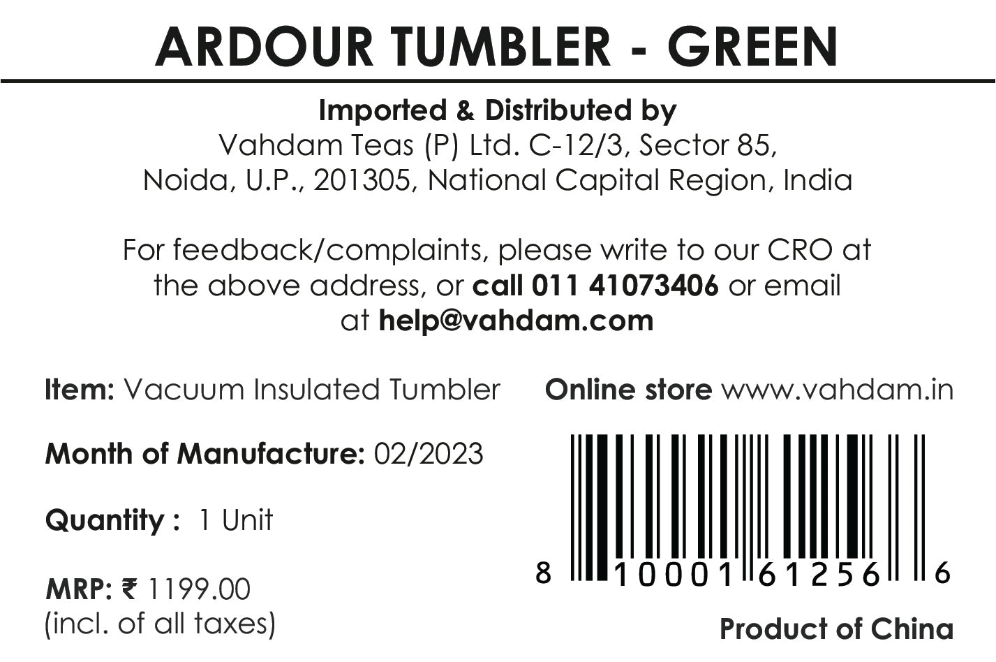 Ardour Tumbler Insulated - Dark Green