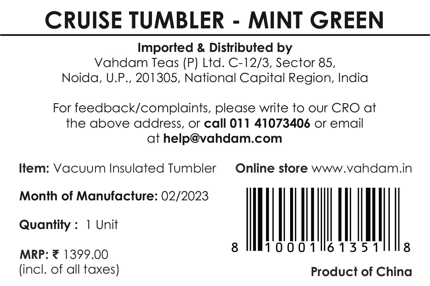 Cruise Tumbler Insulated- Mint green