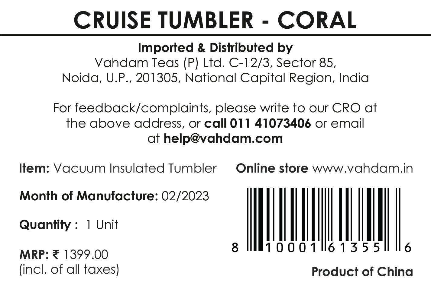 Cruise Tumbler Insulated - Coral