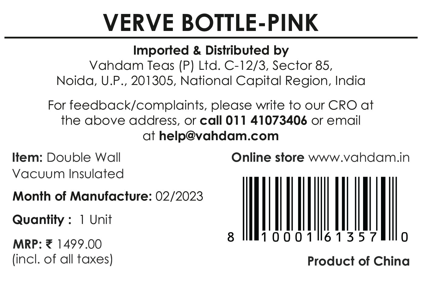 Verve Bottle Insulated - Blush Pink