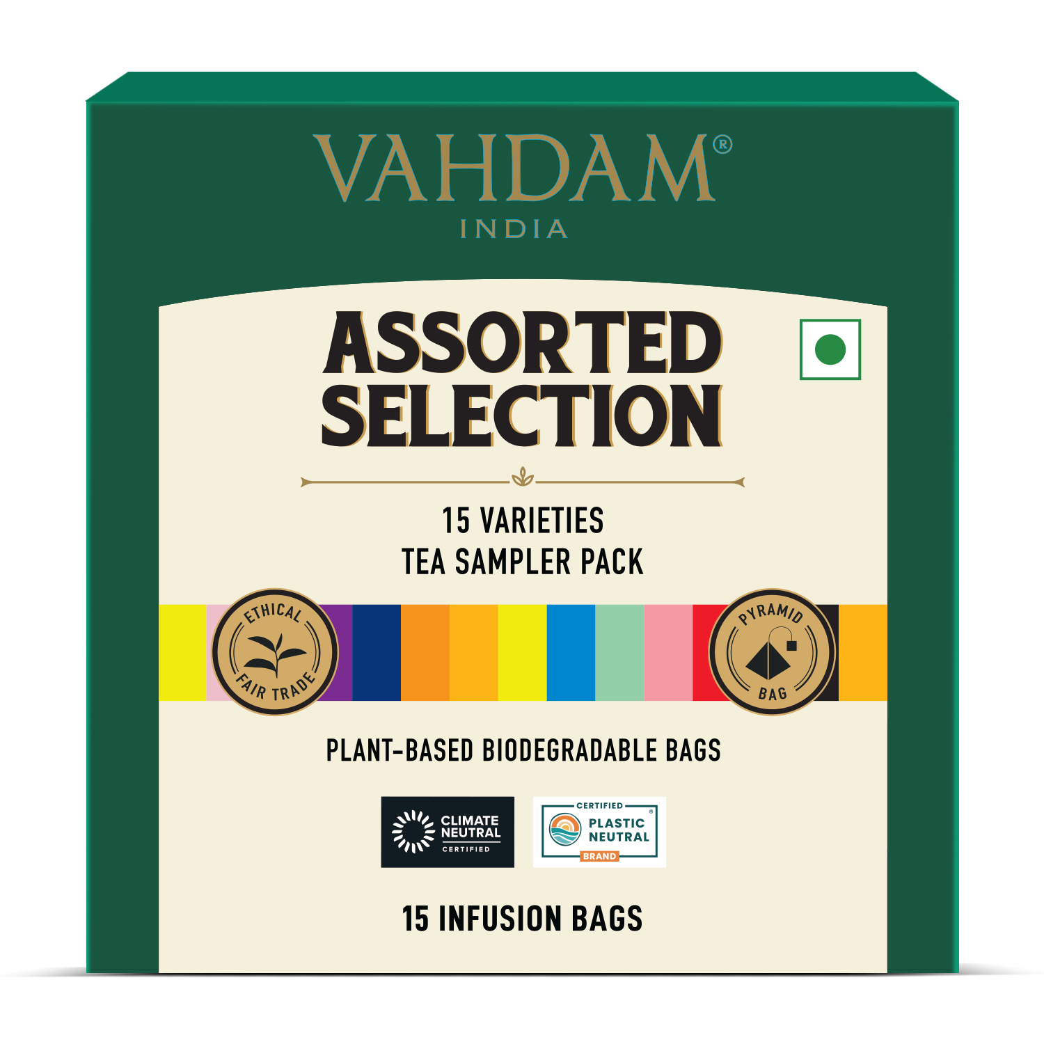 Assorted Tea Bags Sampler | 15 Variants, 15 Count