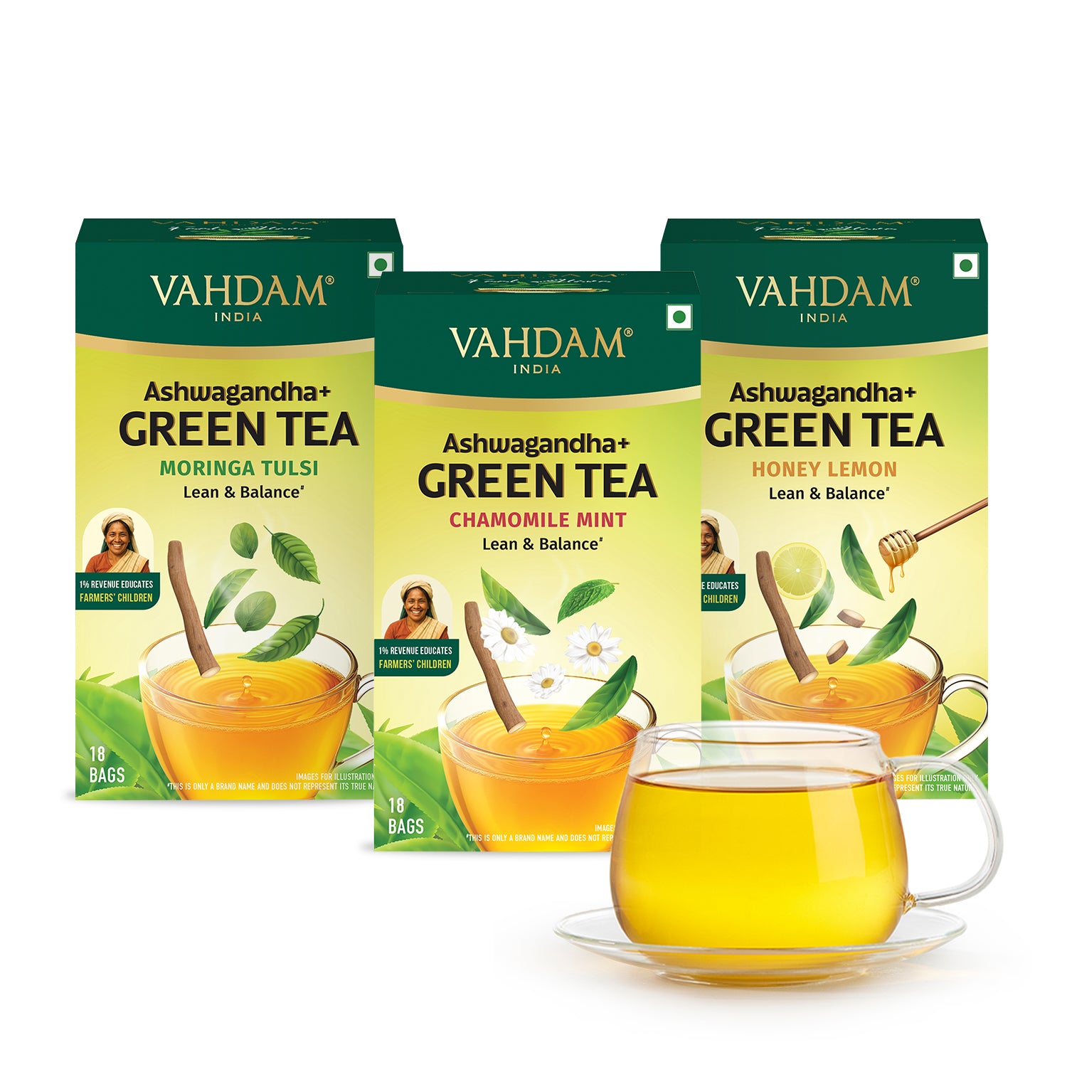 Wellness Starter Kit - 3 Green Teas + 1 Cup & Saucer