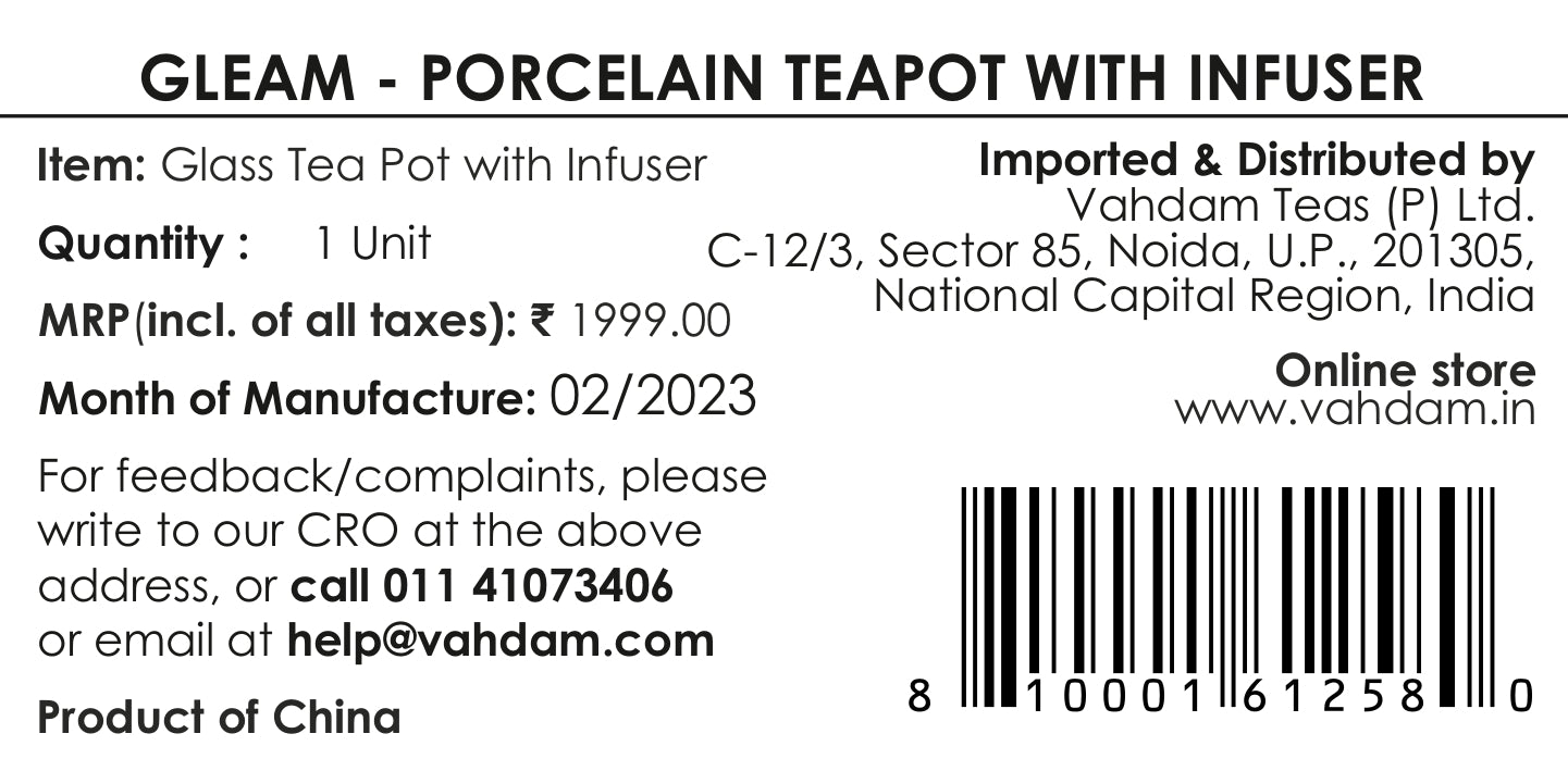 Gleam - Porcelain Teapot with Infuser