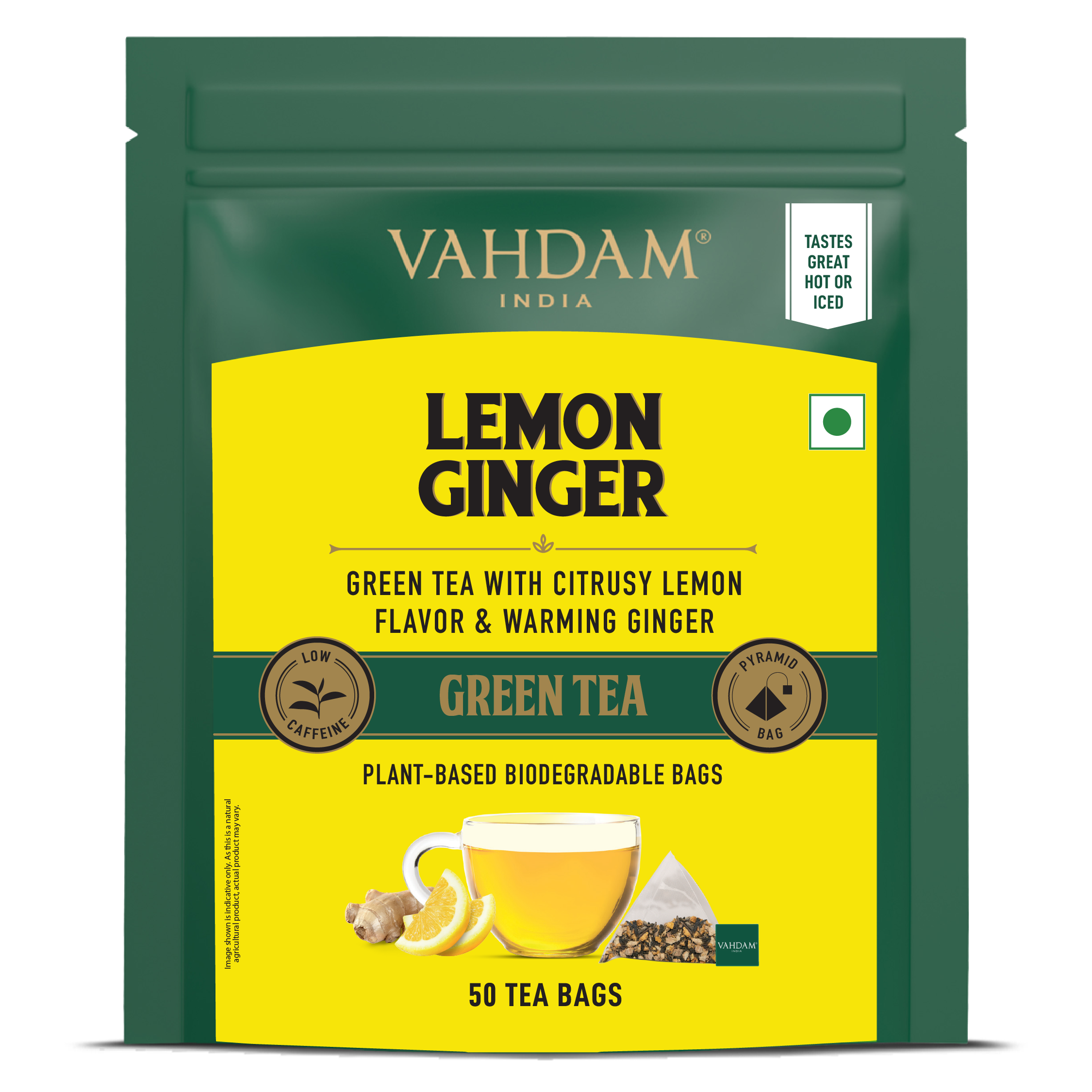 Lemon Ginger Green Tea, 50 Count