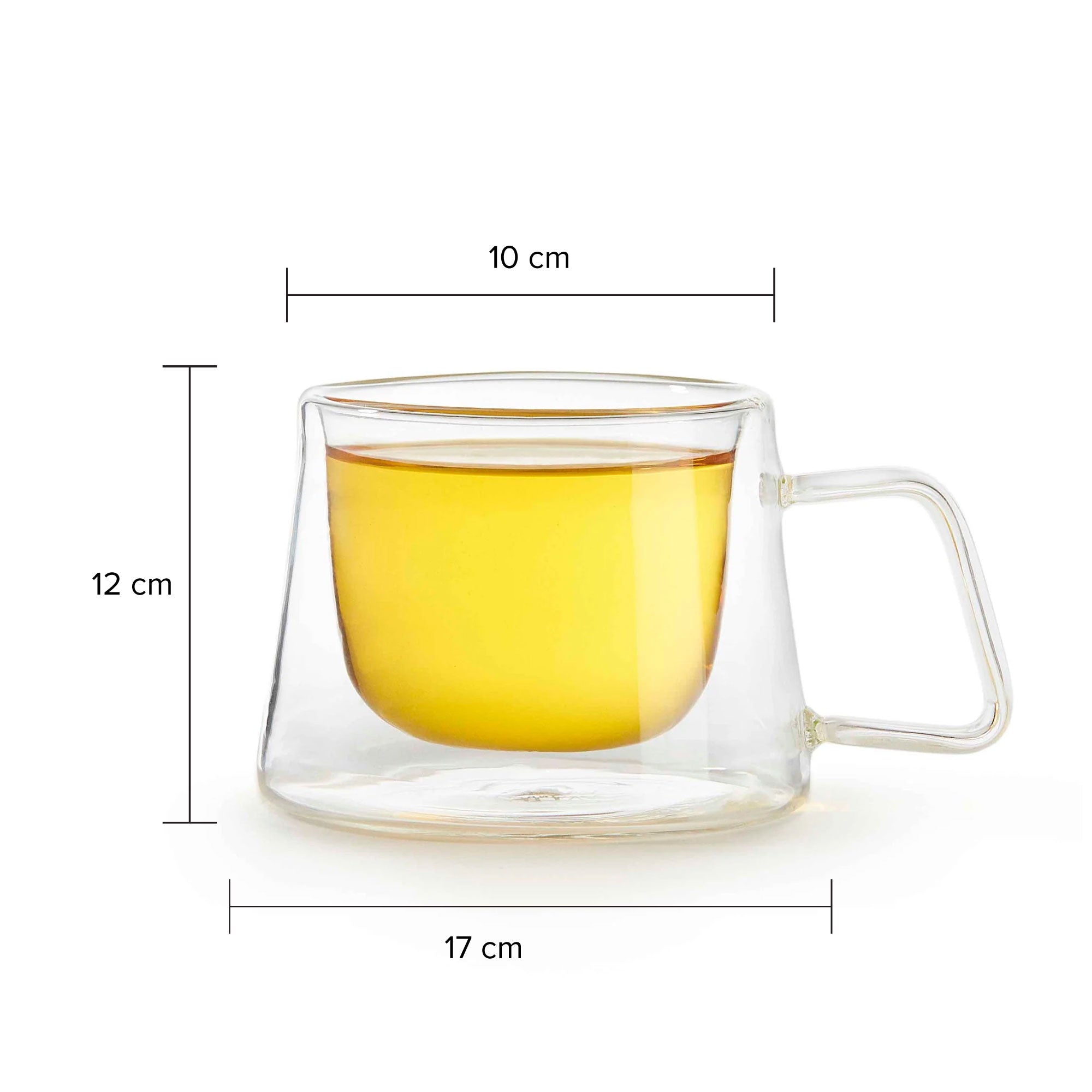 Shimmer - Borosilicate Glass Double Walled Teacups - Set of 4
