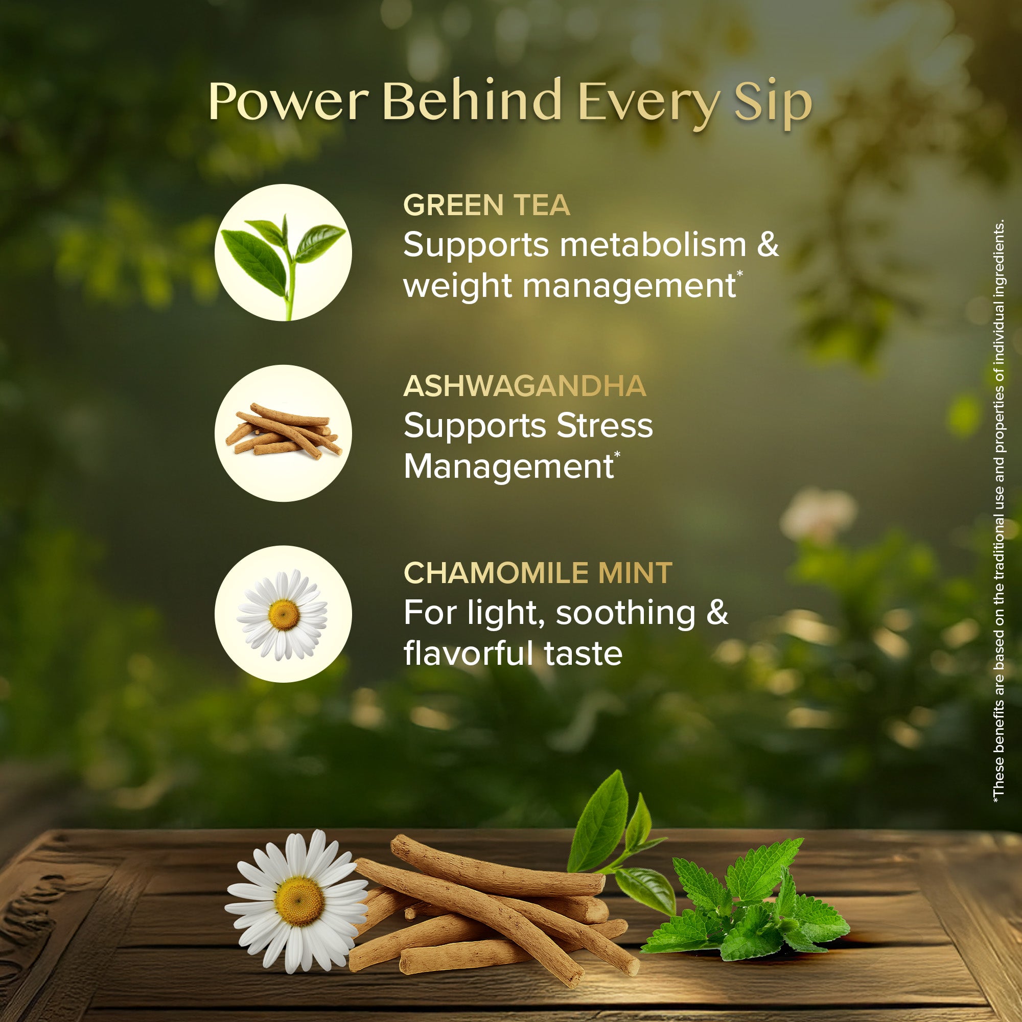 Ashwagandha+ Chamomile Mint Green Tea 18 TB