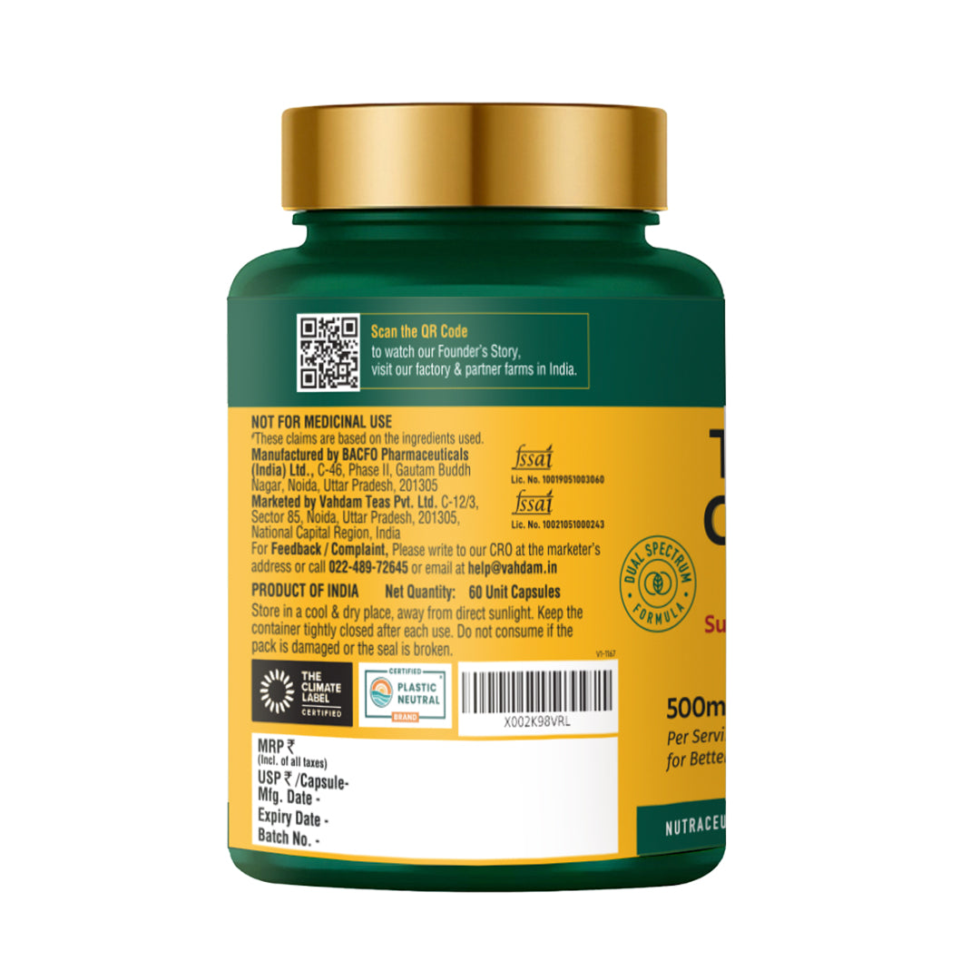 Lakadong Turmeric Curcumin Supplement - 60 Capsules