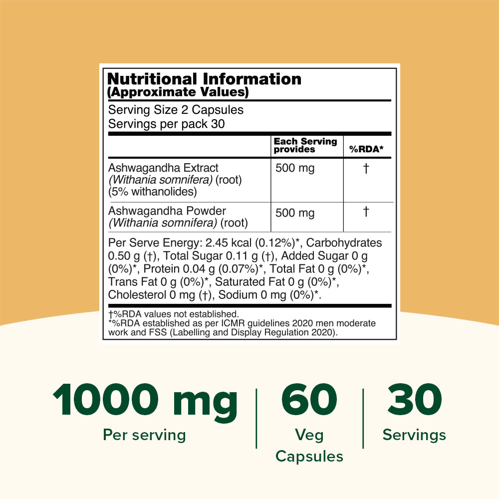 Ashwagandha Capsules 1000mg