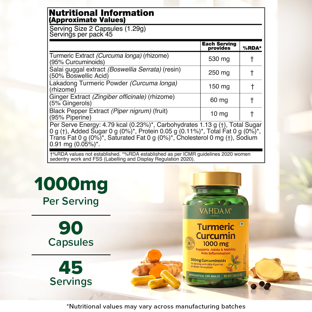 Lakadong Turmeric Curcumin Supplement - Anti Inflammatory Support