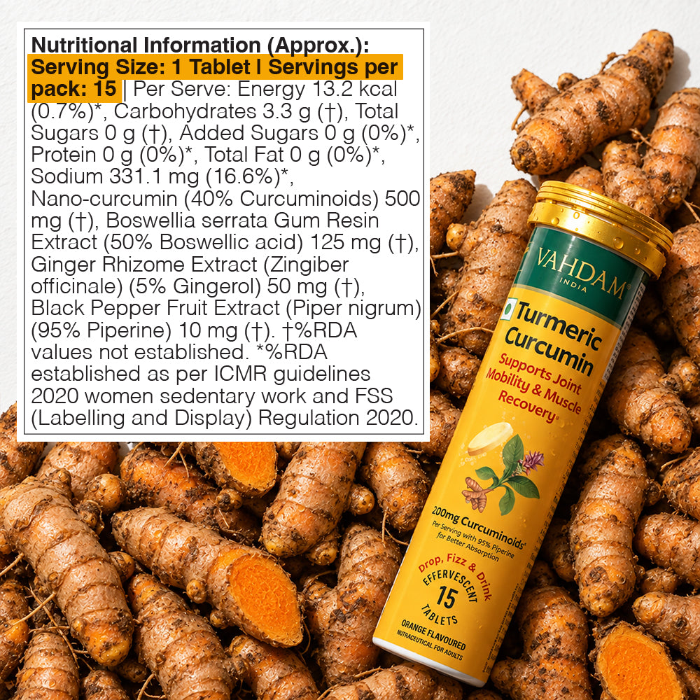 Turmeric Curcumin Effervescent - For Joint Comfort & Muscle Recovery