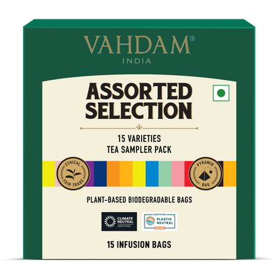 Assorted Tea Bags Sampler | 15 Variants, 15 Count