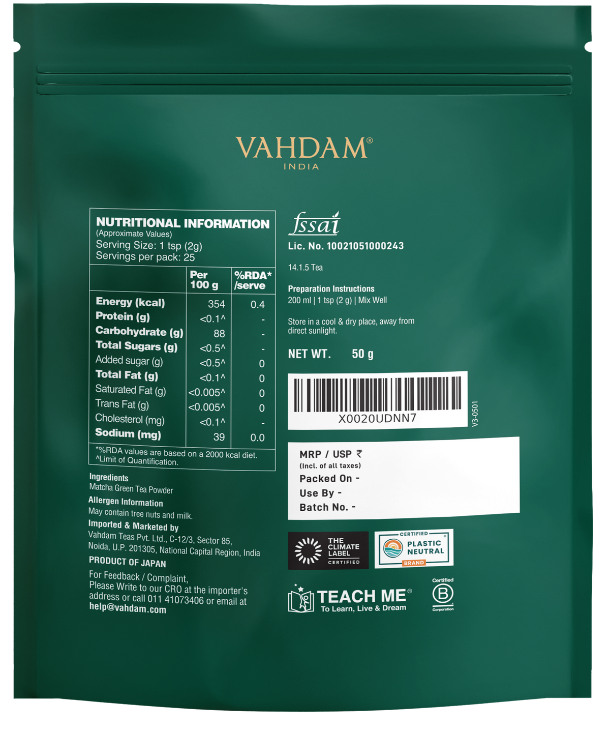 Pure Japanese Matcha Green Tea Powder from Shizuoka, Japan | VAHDAM® India