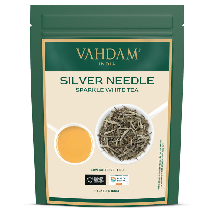 Buy Silver Needle Sparkle White Tea Leaves - 50g | VAHDAM® India