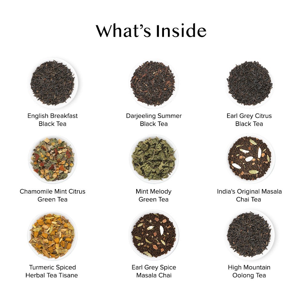 Assorted Tea Bags Sampler | 15 Variants, 15 Count